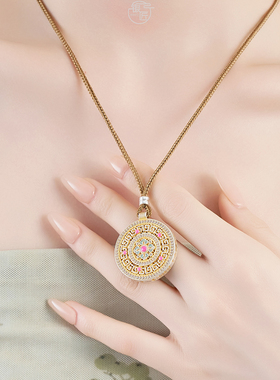 银匠 [月华罗盘] 新中式国风锁骨链足银999.9轻奢百搭编绳项链