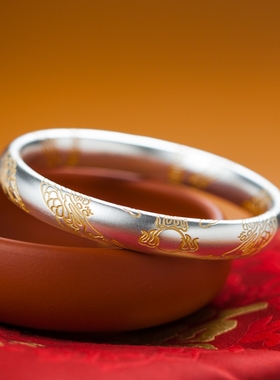 龙凤手镯999足银国风女