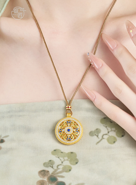 银匠 [千金意] 古法新中式足银999.9珐琅彩高级感轻奢小众项链女