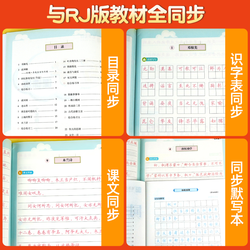 七年级下册语文字帖每日一练中学生专用练字本语文同步字帖人教版专用硬笔练字本生字同步楷书硬笔书法写字课课练硬笔抄写本-图0