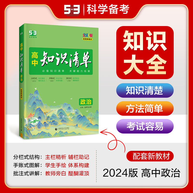 2024版】高中知识清单政治高中政治基础知识手册知识大全高考政治一轮二轮复习资料全国通用高一高二高三同步教辅资料政治必修选修 - 图1