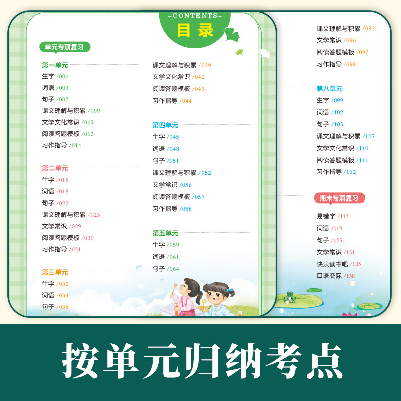 2024小学语文考单元知识全归纳人教版 小学生一二三四五六年级上下册年级知识点汇总大全阅读技巧全覆盖总结单元归类复习资料开心