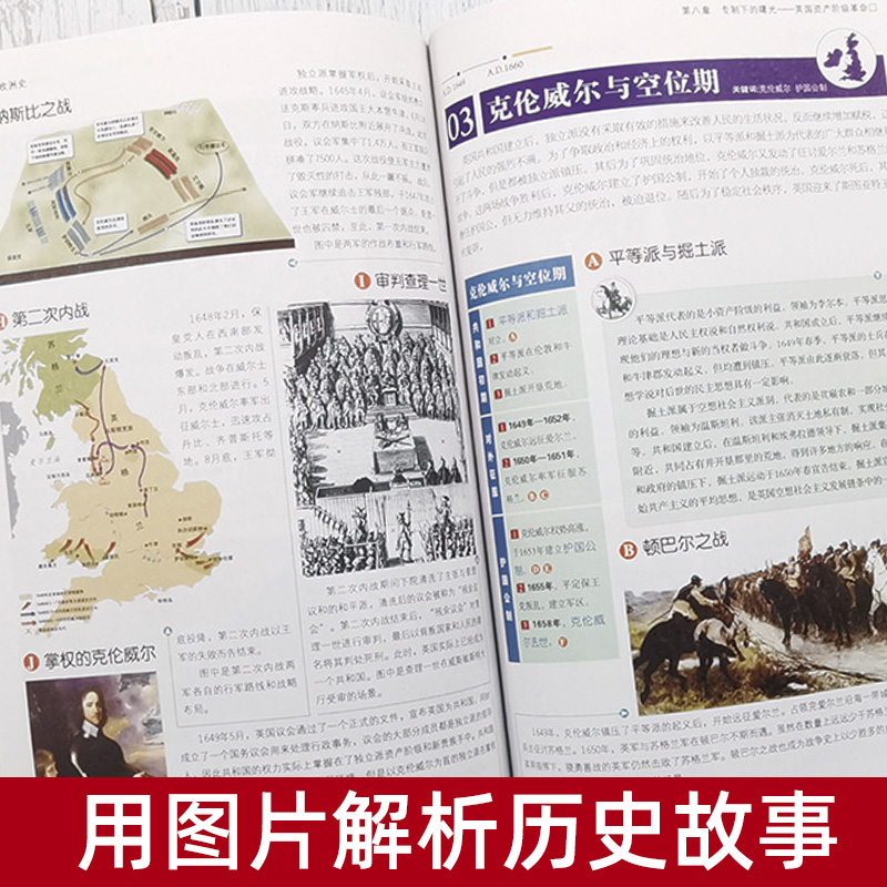 2册正版 图解美国史+图解欧洲史 青少年初中高中学生教辅书历史课外书 欧洲史欧洲美国历史世界通史 一本书读懂美国全球通史书籍 - 图0