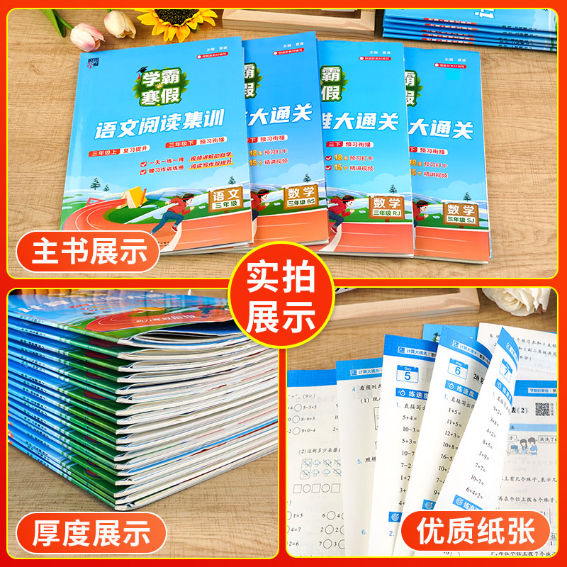 2024秋经纶学霸的暑假衔接一升二升三升四升五升六语文阅读集训数学计算思维题大通关人教苏教北师版总复习预习12345年级暑假作业