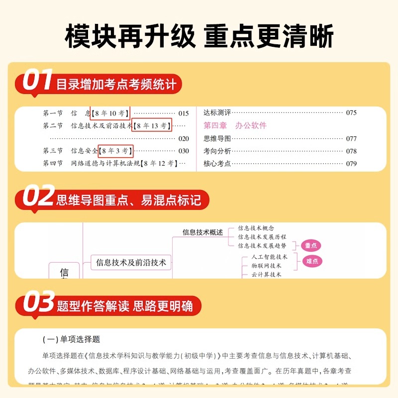 山香教育2023教师资格证考试信息技术学科知识与教学能力考证提分初级中学教材及历年真题初中信息技术中小学教师资格证考试用书 - 图1