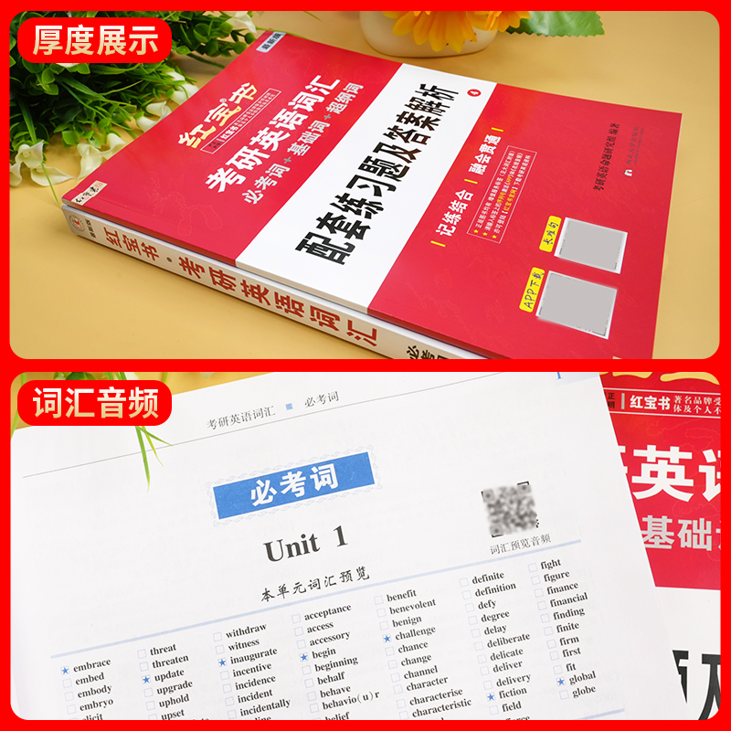 官方直营】现货2025版红宝书2025考研词汇考研英语词汇英语一英语二历年真题单词书写作180篇红宝石黄皮书田静句句真研语法长难句 - 图2