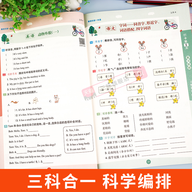 2024版小橙同学暑假衔接一本通一升二升三升四升五升六年级下册小升初暑假作业语文暑假阅读数学口算英语小学一本通预复习每日一练
