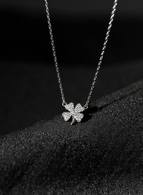 气质四叶草项链冬季百搭锁骨链新款高级链女简约气质轻奢饰品链子