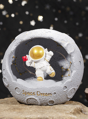 宇航员星球小夜灯太空人星星灯男孩女孩生日礼物办公桌面树脂摆件