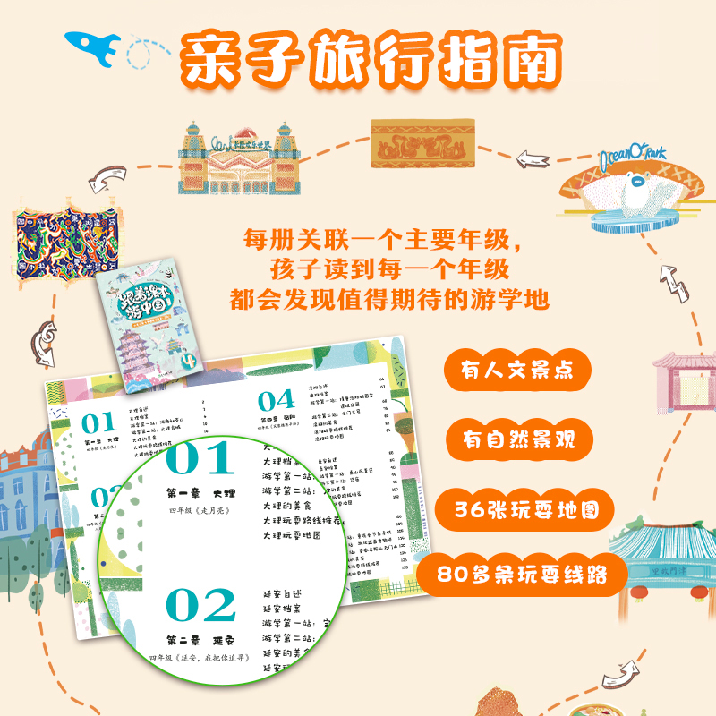 全套6册 跟着课本游中国新东方带你看世界小学一二三四五六年级语文课外阅读古诗文现代文课外阅读历史地理儿童游学跟着课本去旅行