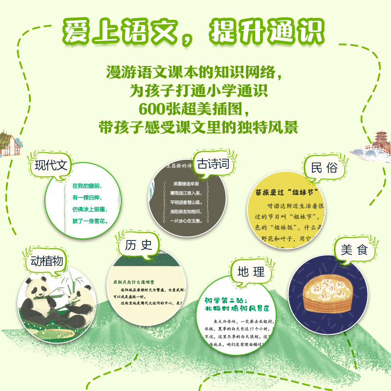 全套6册 跟着课本游中国新东方带你看世界小学一二三四五六年级语文课外阅读古诗文现代文课外阅读历史地理儿童游学跟着课本去旅行