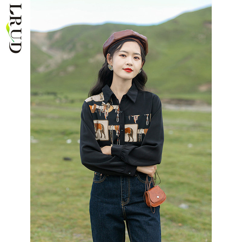 lrud叠穿女2022春装新款韩版衬衫 lrud衬衫