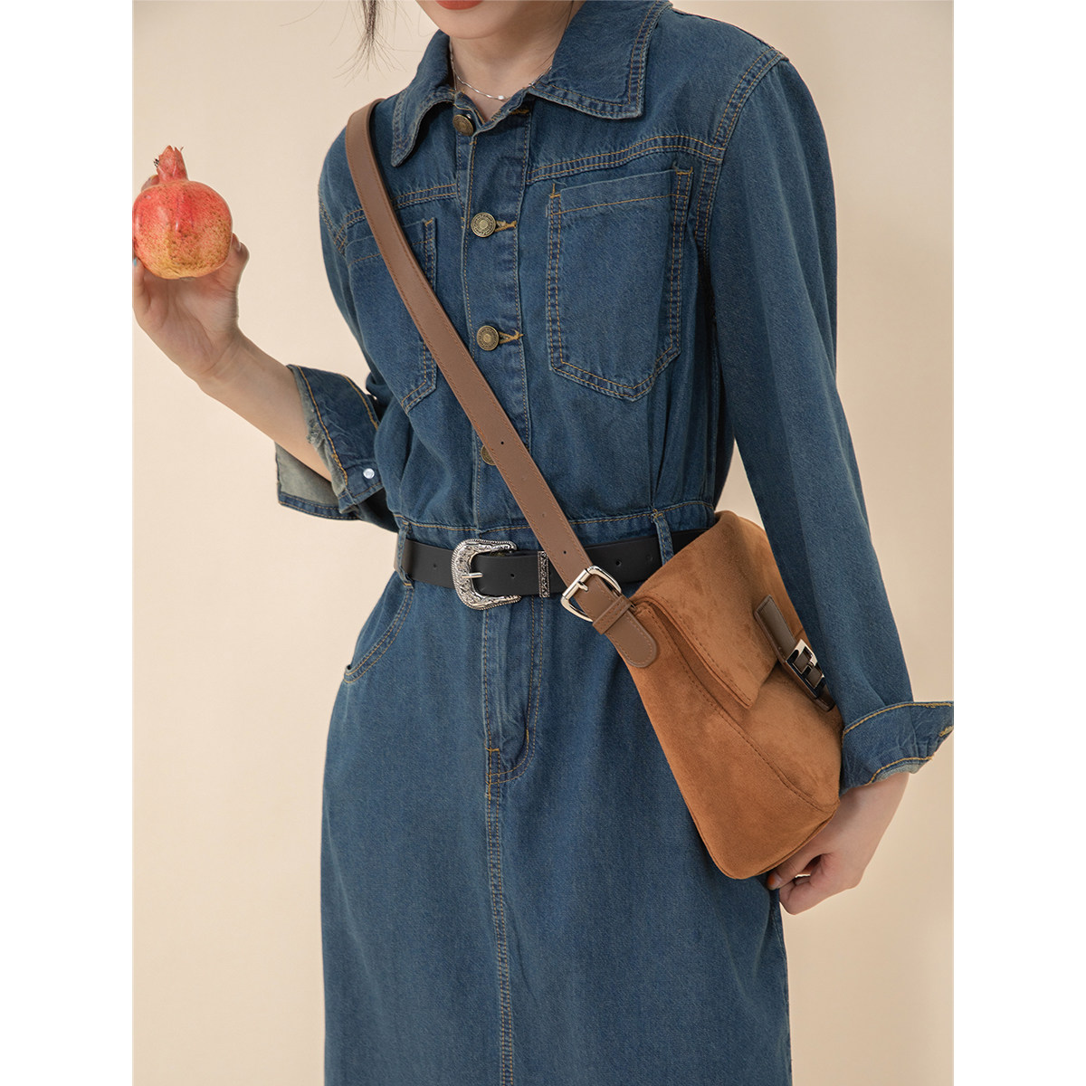 lrud开叉高腰2022新款女秋装连衣裙 lrud连衣裙