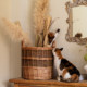 Wabi-sabi style hand-woven rattan dirty laundry basket for home use