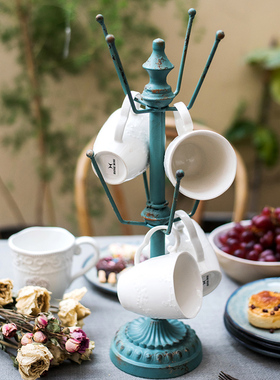 掬涵复古做旧风花盆拖架杂货摆件