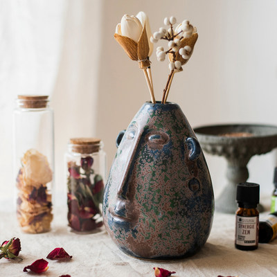 掬涵搞怪人像系列陶瓷花盆花器艺术创意个性多肉绿萝干花瓶摆件 虎窝淘