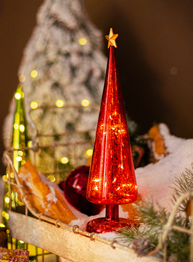 圣诞树桌面玻璃掬涵发光