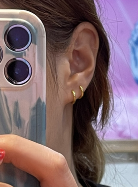 钛钢耳饰 百搭时尚素圈耳环女小众设计感耳圈极简圆形轻奢耳扣