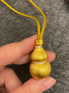 铜合金 新中式国潮风丝绒拉丝工艺福禄葫芦项链女高级感轻奢配饰