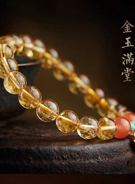 铜合金手链 新中式高级感招财葫芦手链女显白轻奢黄色手串手饰品