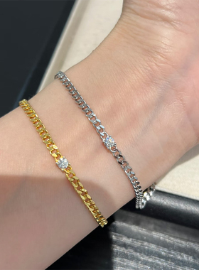 钛钢手链 轻奢精致古巴手链女复古时尚通勤高级感手饰叠戴不褪色