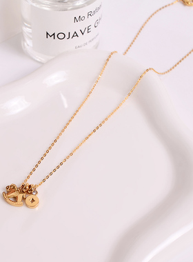 钛钢项链 马上有钱财运滚滚项链女时尚高级轻奢设计感锁骨链配饰