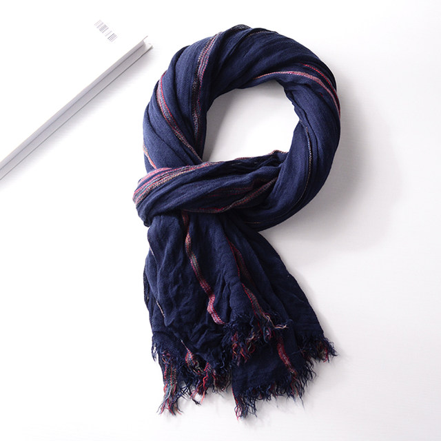 Autumn and winter striped Japanese style men's scarf