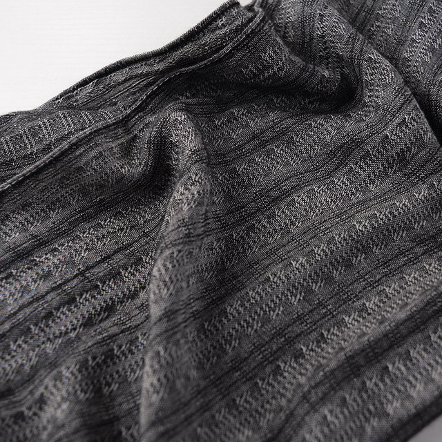 Cool dark charcoal gray striped Japanese style men's scarf