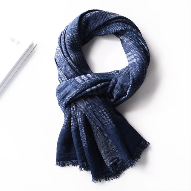 Autumn and winter double-sided Japanese style men's scarf