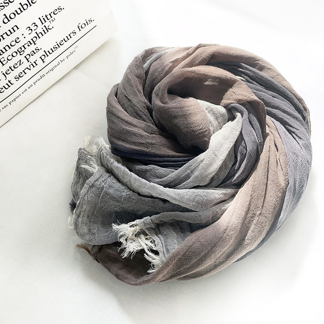 Autumn and winter Japanese casual color block scarf for men