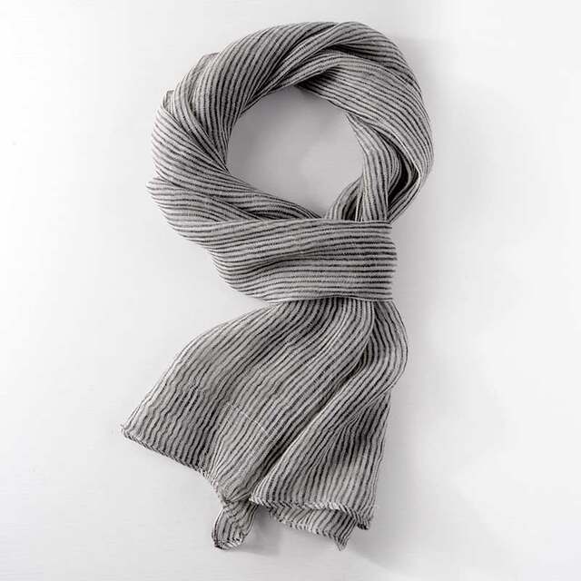 Japanese artistic linen scarf for women