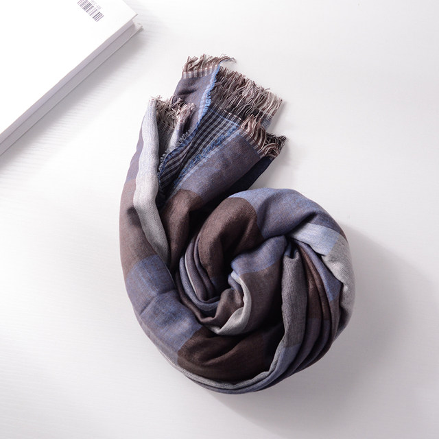 Autumn and winter double-layer Japanese men's double-sided scarf