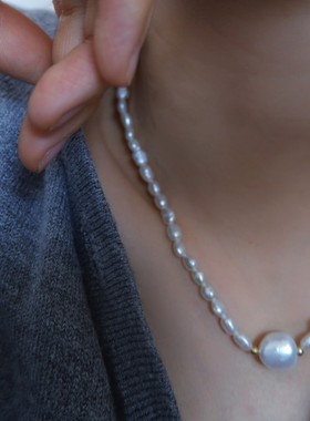 游七月 淡水珍珠项链原创设计天然巴洛克异形纯手工高品质锁骨链