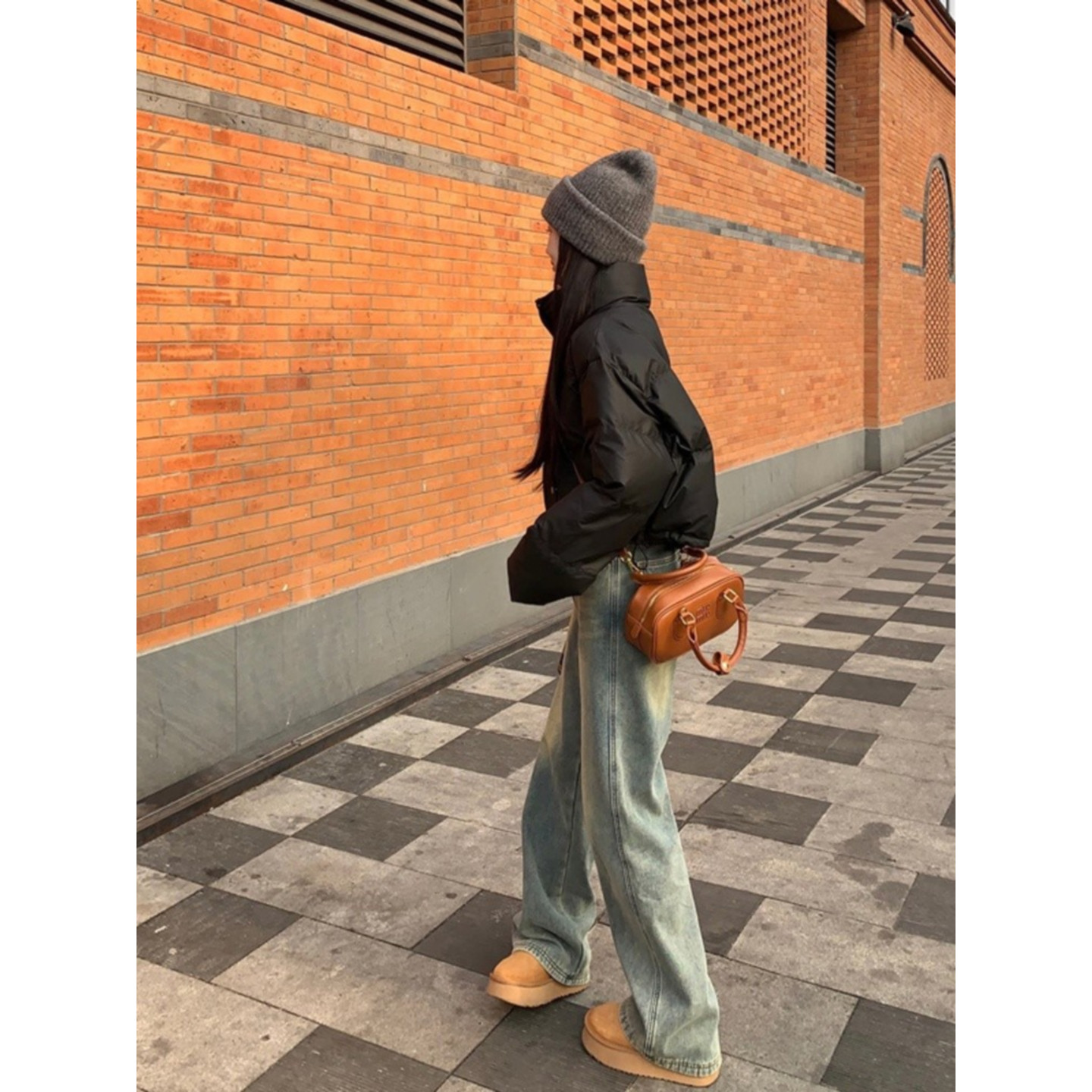 大码胖mm美式复古加绒直筒牛仔裤女秋冬新款宽松显瘦窄版阔腿长裤,淘宝优惠券,粉丝福利购,淘宝优惠卷