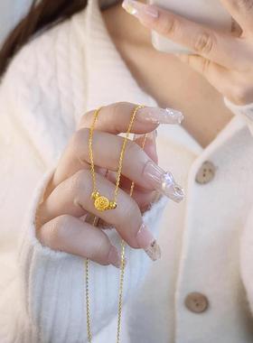 花丝绣球项链女款锁骨链