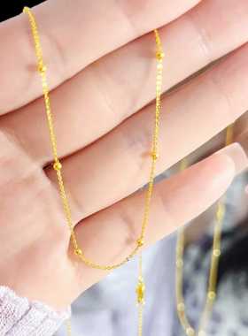 小金珠素链蛇骨链女久不掉色18K
