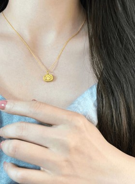 古法花丝平安如意锁项链