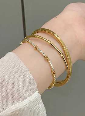 双圈闭口实心相扣硬金手镯高级