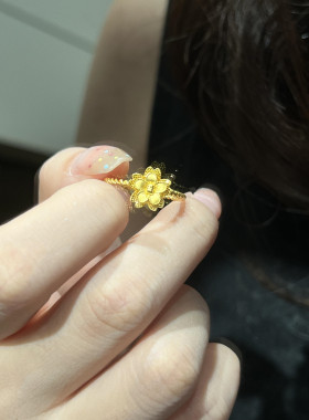 女中式复古小金花戒指