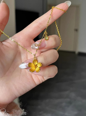 18k金手工小众清新甜美锁骨链