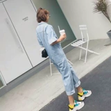 Тонкий комбинезон, коллекция 2021, высокая талия, свободный крой, короткий рукав