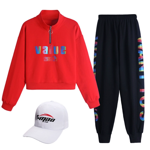 广场舞鬼曳步舞服装新款套装秋冬健身舞运动装时尚夜光短款两件套