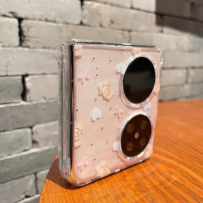 适用华为pocket2手机壳创意小熊透明OPPOFINDN2/N3FLIP折叠屏高级,淘宝优惠券,粉丝福利购,淘宝优惠卷