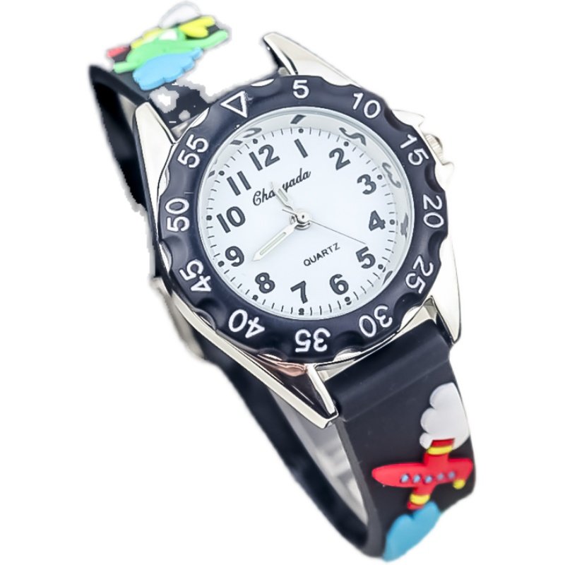 韩版儿童飞机防水夜光手表时尚男女孩小学生学习时间石英电子腕表,淘宝优惠券,粉丝福利购,淘宝优惠卷