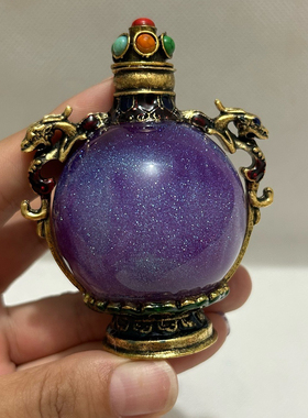 古玩收藏仿古铜鼻烟壶藏式特色手工艺品居家客厅装饰古玩摆件