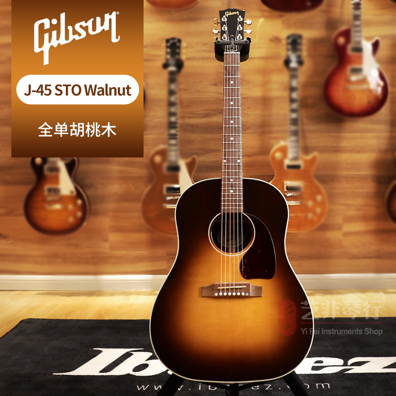 艺非琴行Gibson吉普森J45美产全单电箱款专业演出民谣木吉他 - 图0