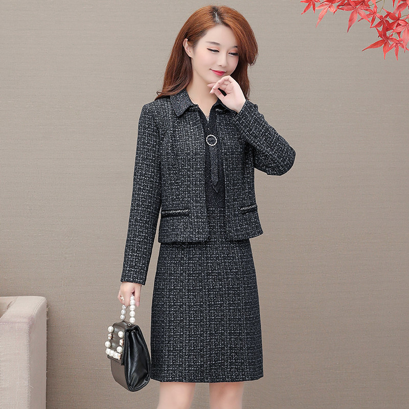 妈妈装两件套大码女装减龄套装裙子 桀派连衣裙