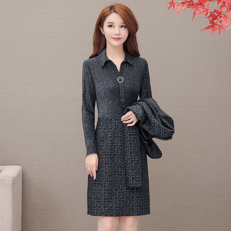 妈妈装两件套大码女装减龄套装裙子 桀派连衣裙