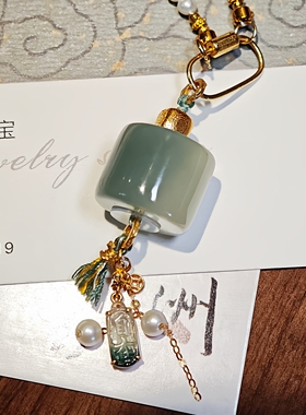 天钺｜兰灵＊原创设计新疆且末料和田玉珍珠锁骨项链