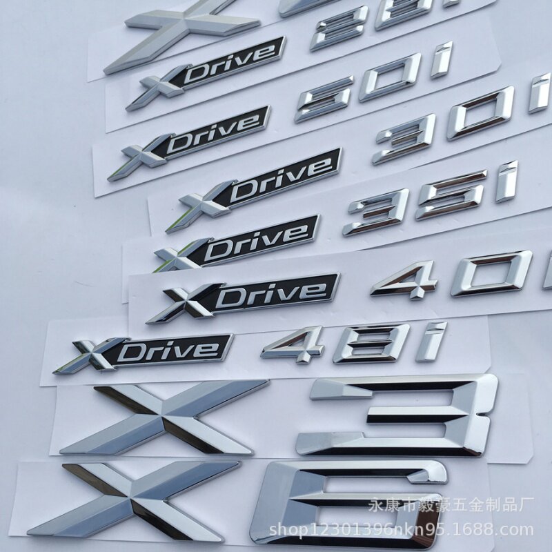 专用宝马x1X3X5X6改装叶子板侧标四驱排量标XDrive车标贴标数字标,淘宝优惠券,粉丝福利购,淘宝优惠卷
